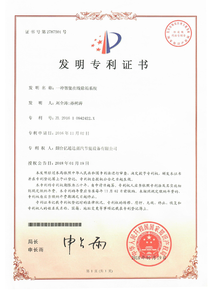 一種智能在線(xiàn)除垢系統(tǒng)